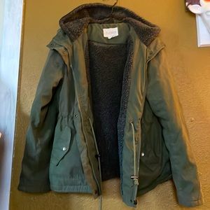 Women’s SKY AND SPARROW Sherpa Green Jacket